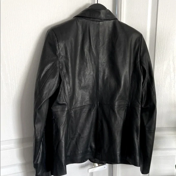 Part Two Lamb Leather Single Button Blazer - Picture 3 of 14